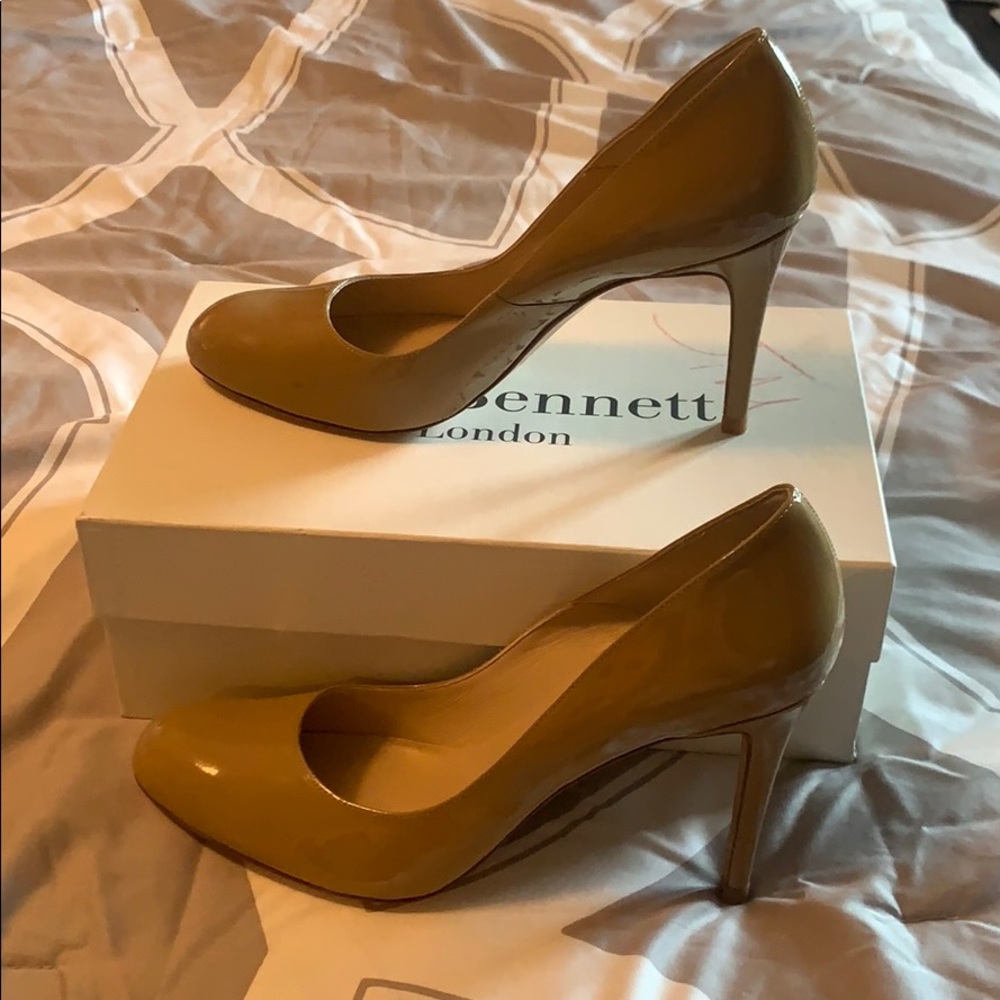 L.K. Bennett London patent leather heels